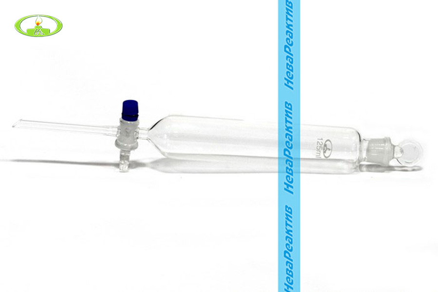 ВОРОНКА ДЕЛИТЕЛЬНАЯ цилиндрическая ВД-1---125-19/20 с пробкой ПМ1-КШ